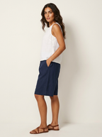 Luchtige Linnen look bermudashort - Mara