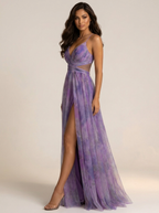 Maxi jurk met watercolor print - Isabell