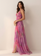 Maxi jurk met watercolor print - Isabell