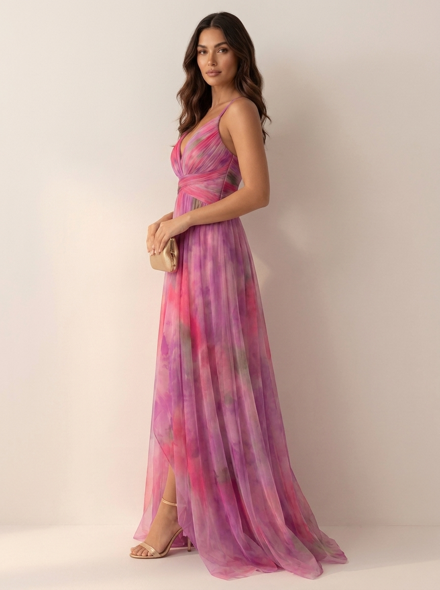 Maxi jurk met watercolor print - Isabell