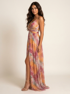 Maxi jurk met watercolor print - Isabell