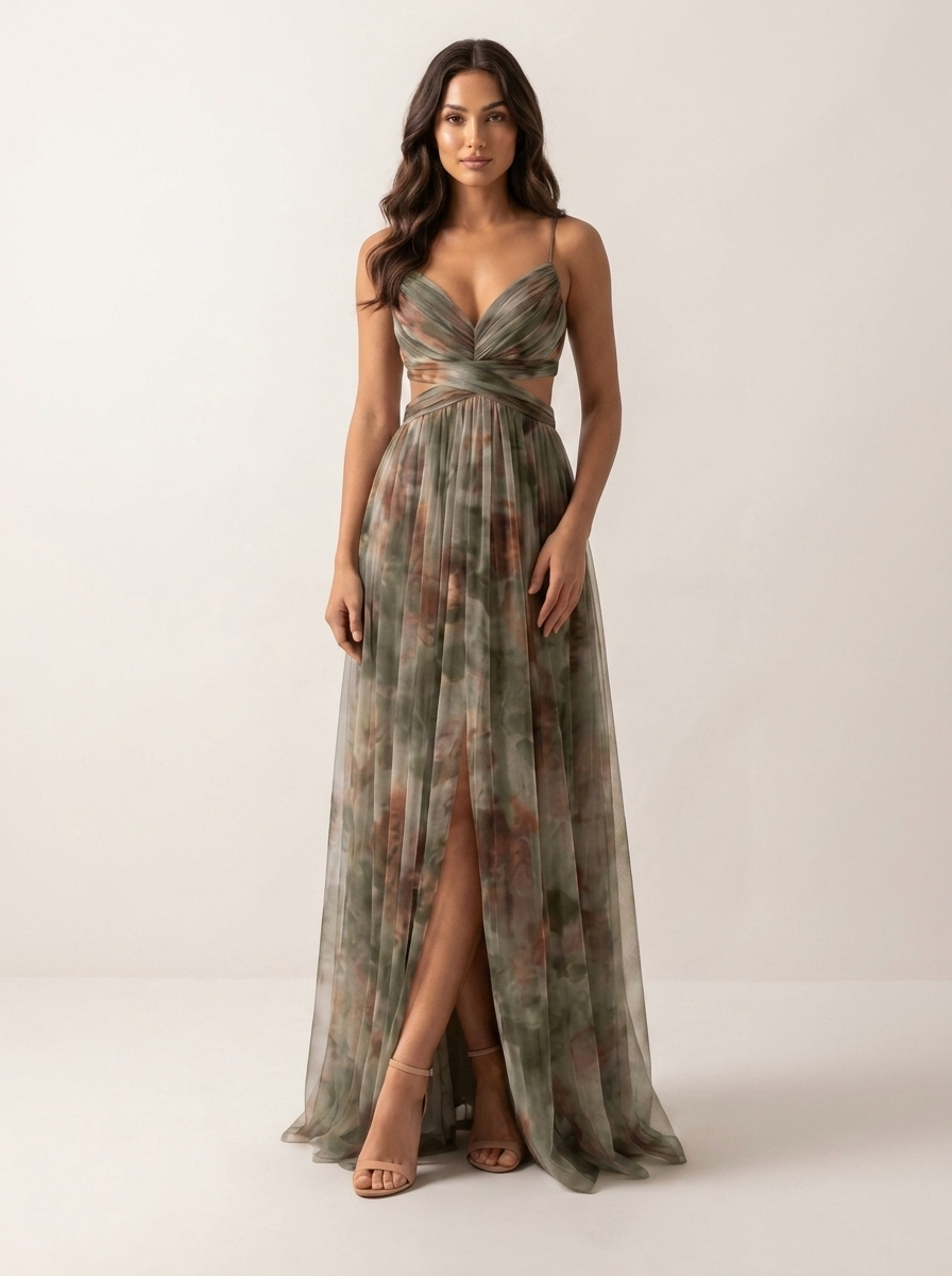 Maxi jurk met watercolor print - Isabell