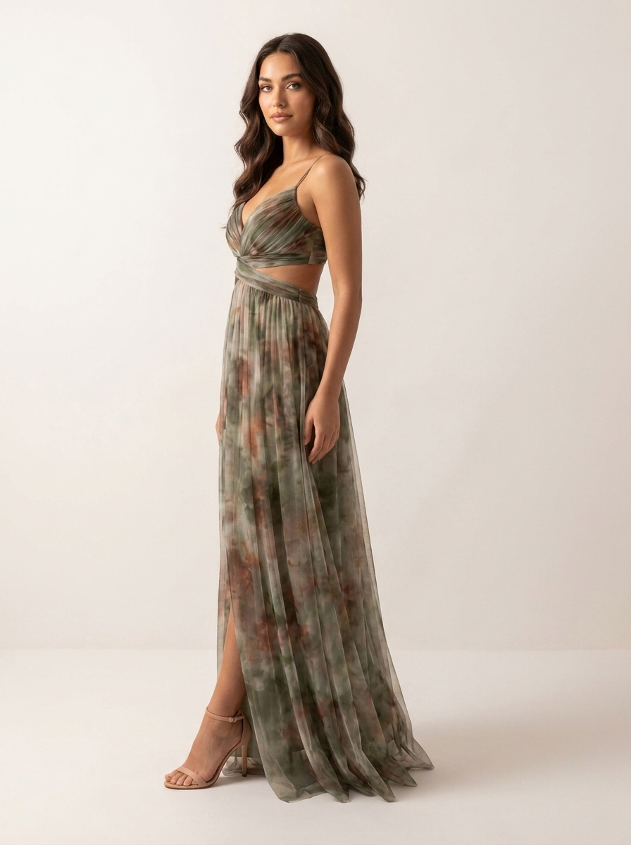 Maxi jurk met watercolor print - Isabell