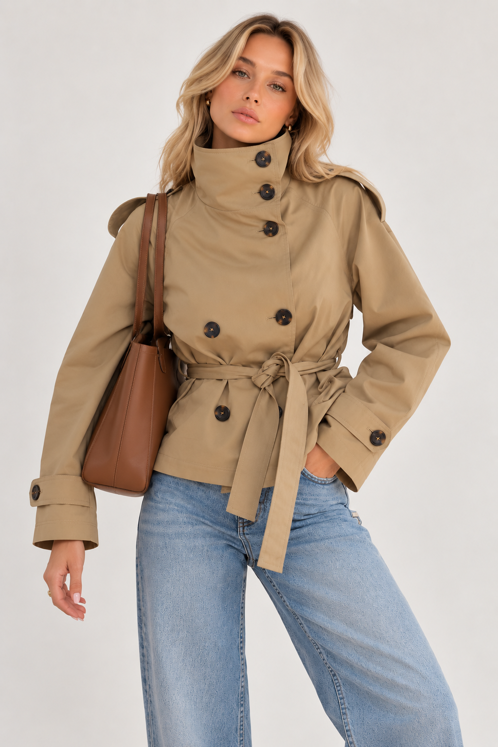 Dames Trenchcoat – Getailleerd met Stijlvolle Kraag en Zakken – Gabrielle