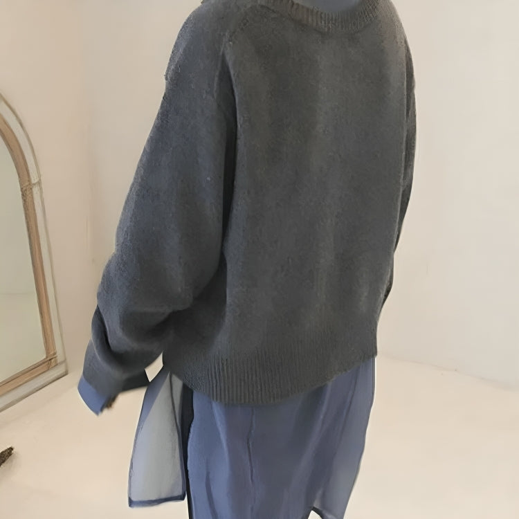 Oversized gebreid vest detail 4 Saskia