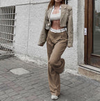 Pantalon beige vooraanzicht Yfke