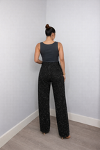 Rechte High Waist Jeans met Subtiele Glitterdetails – Elvira