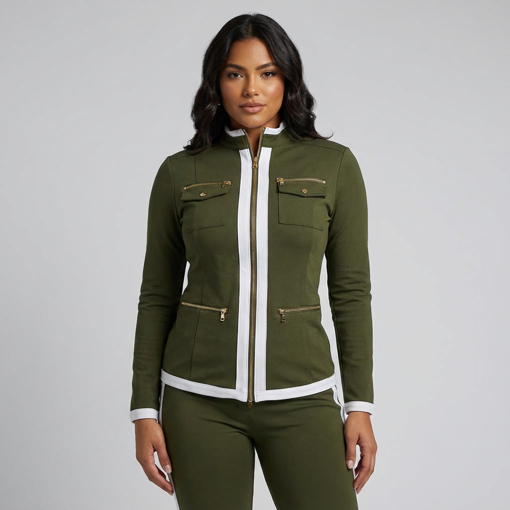 Ritsjack set vooraanzicht detail groen Fien