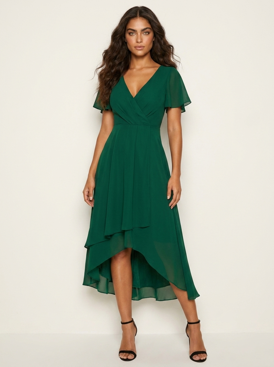 Romantische midi jurk met luxe kant - Kaylee