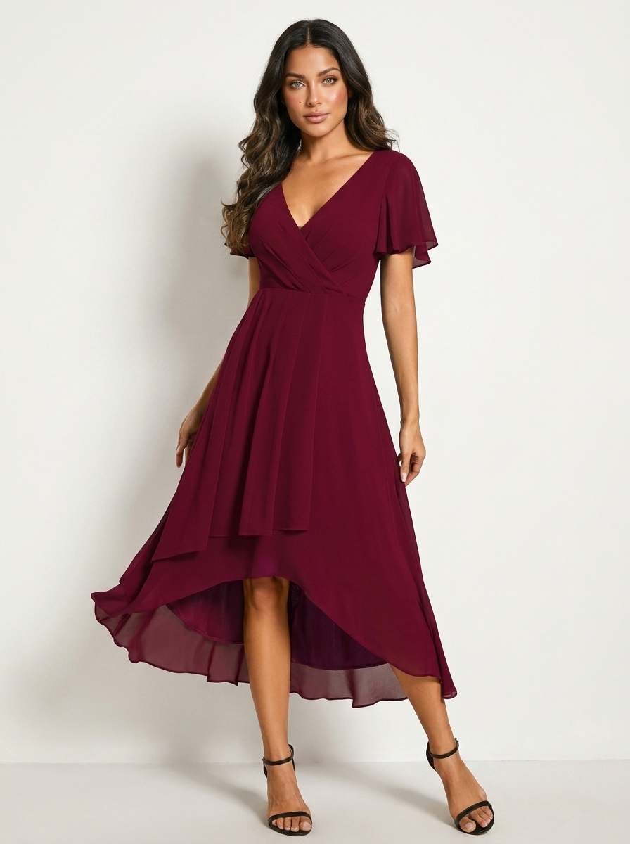 Romantische midi jurk met luxe kant - Kaylee