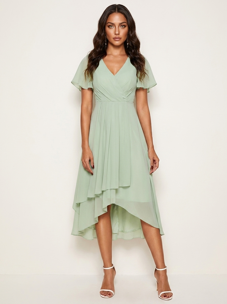 Romantische midi jurk met luxe kant - Kaylee