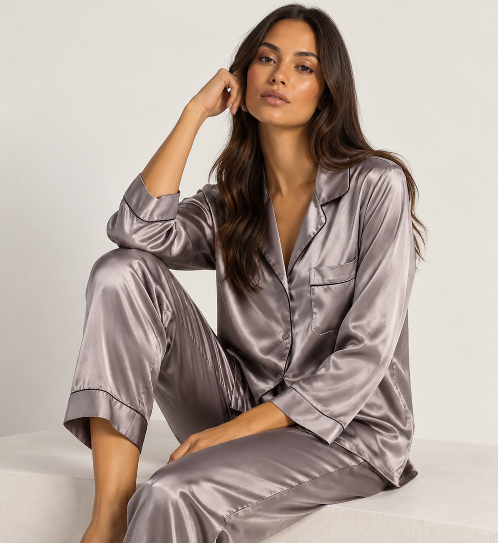 Satijnen pyjama detail 1 Hanneke