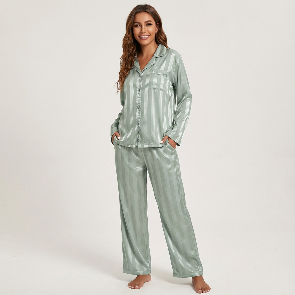 Satijnen pyjama set detail 9 Sterre