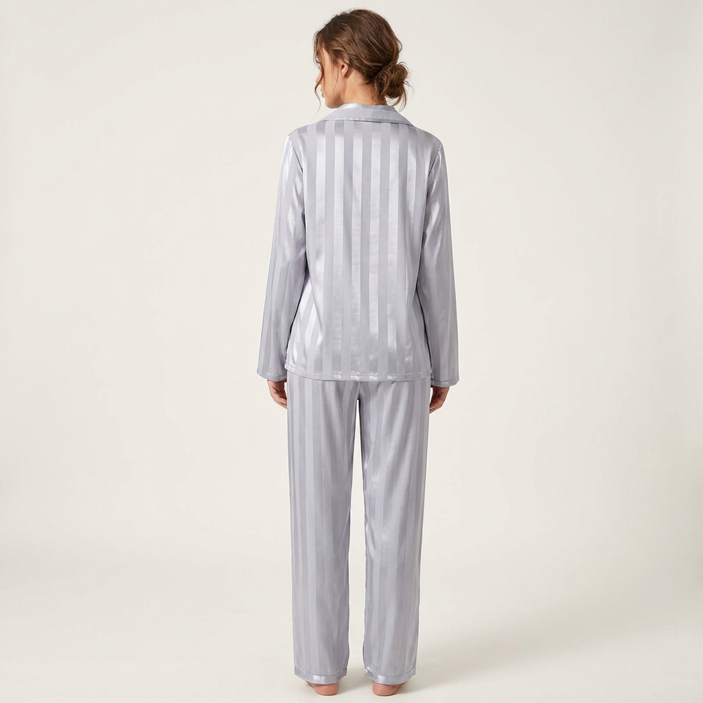 Satijnen pyjama set detail 6 Sterre