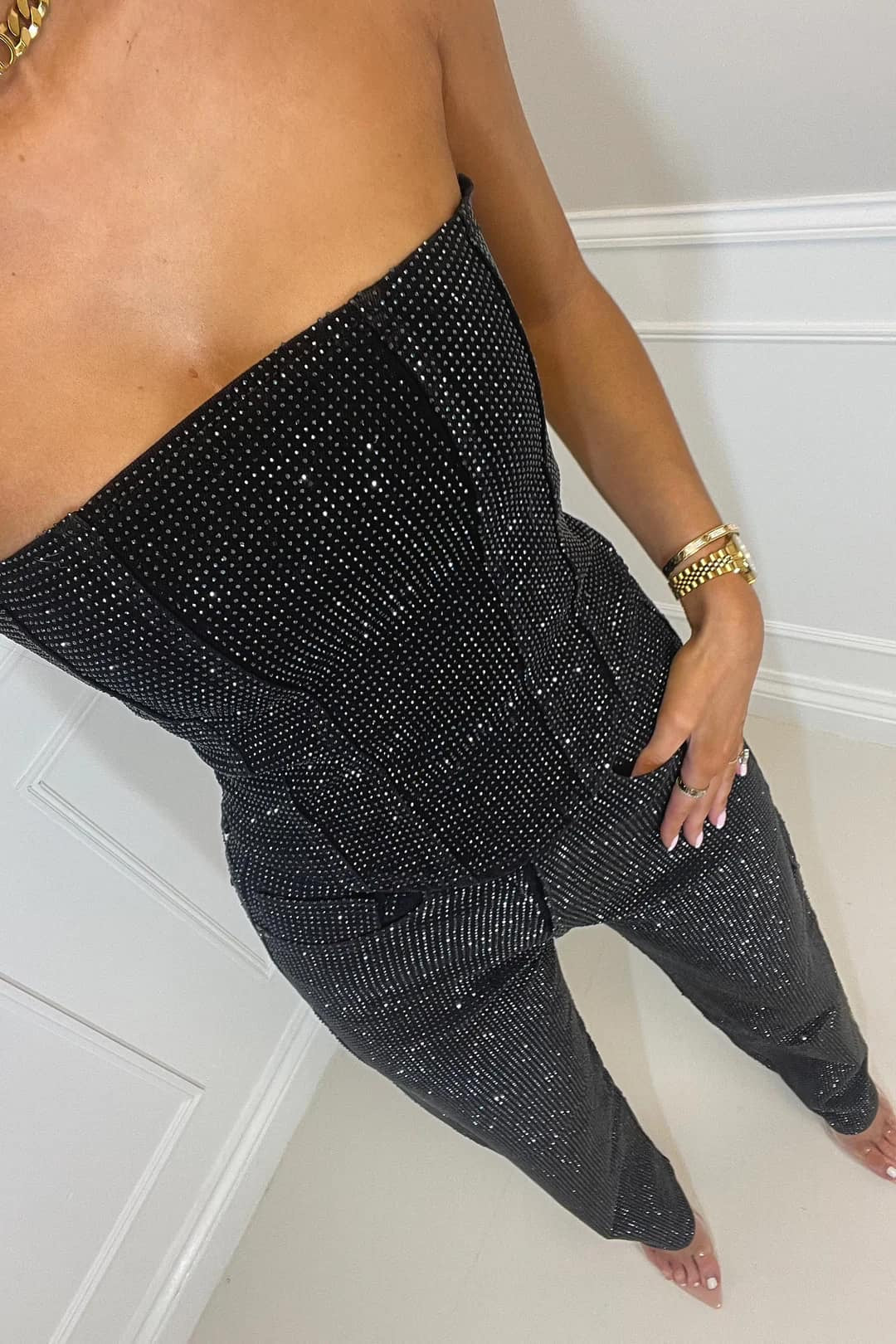 Strapless jumpsuit detail 3 Sabrina