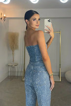 Strapless jumpsuit detail 4 Sabrina