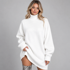 Sweaterjurk wit vooraanzicht Lisette