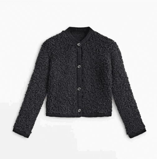 Teddy overshirt zwart vooraanzicht Kim