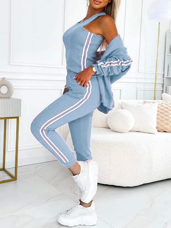 Trainingsset blauw zijaanzicht Olivia
