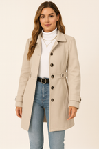 Trenchcoat champagne vooraanzicht Margriet