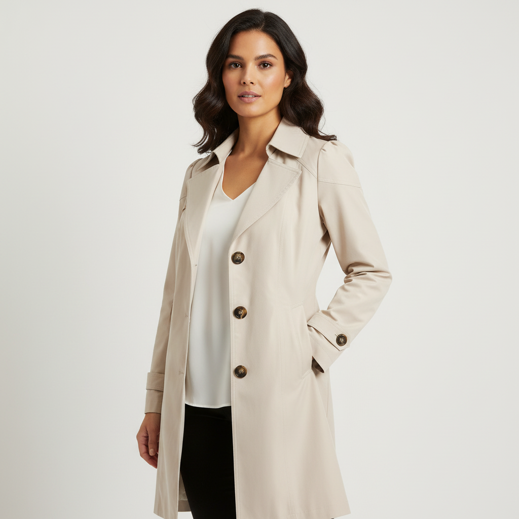 Trenchcoat beige vooraanzicht Naomi