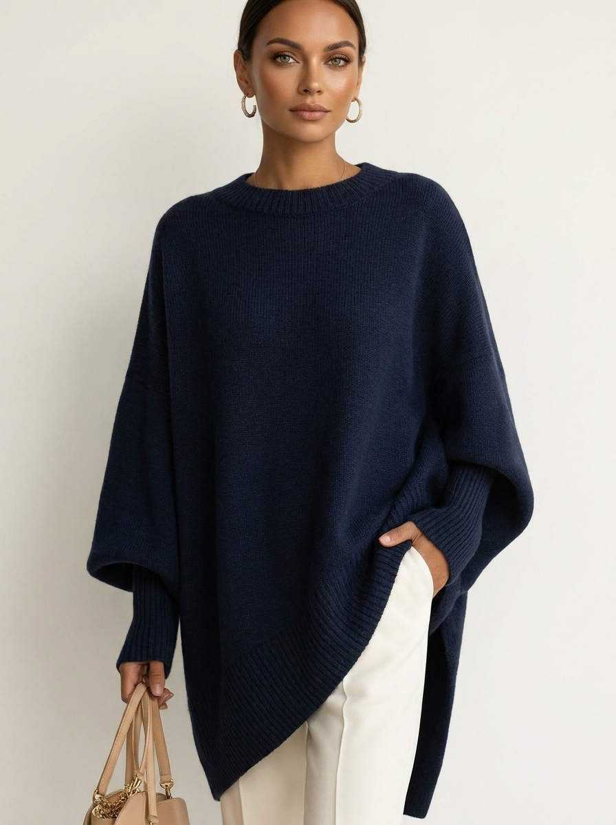 Trui marineblauw staand Roya