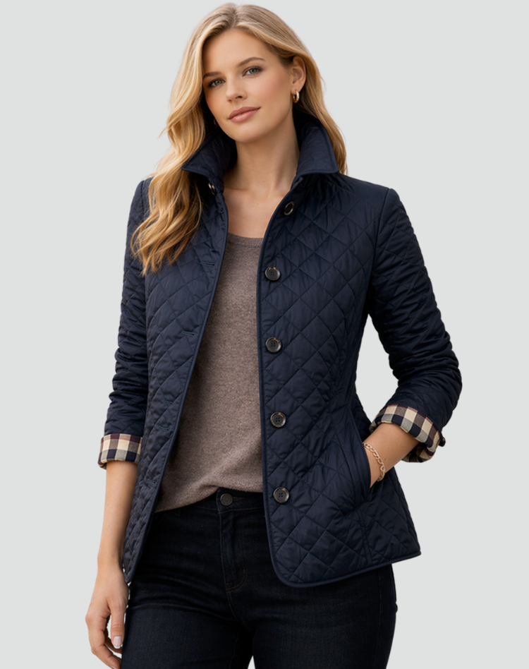 Tussenseizoenjas blauw vooraanzicht Wendy