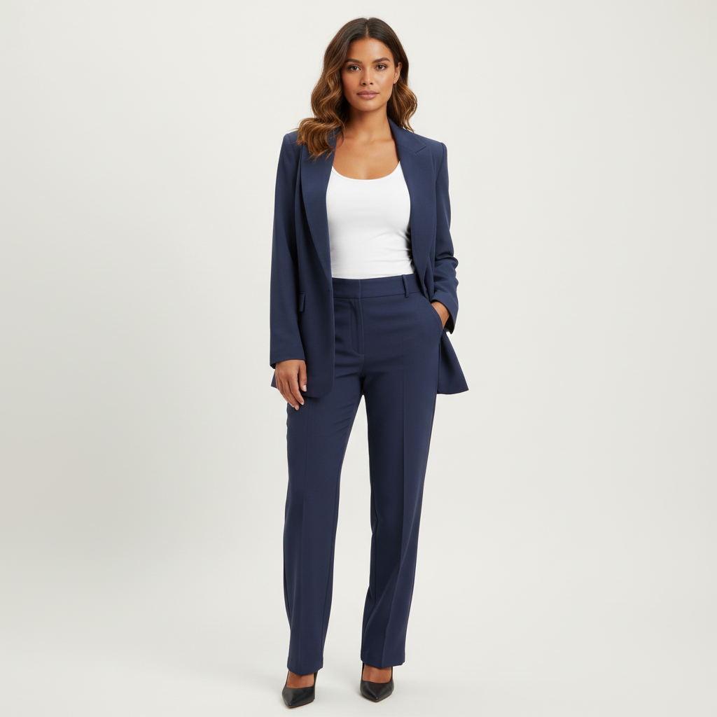 Tweedelige set blauw vooraanzicht Jasmijn