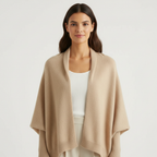 Vest met sjaal beige staand Liva