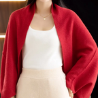 Vest met sjaal rood detail Liva