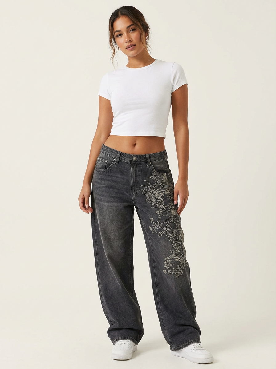 Wide leg jeans detail 1 Dewi