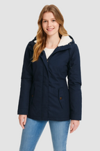 Winterjas marineblauw vooraanzicht Hilde